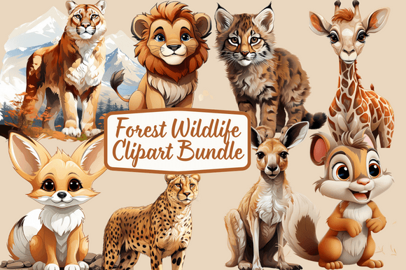 Download Forest Wildlife Clipart Bundle - Wild Collection