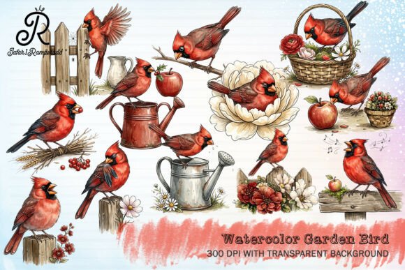 Download Watercolor Garden Bird Clipart - Bird clipart Collection