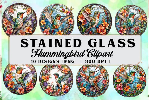 Download Stained Glass Hummingbird Clipart PNG - Bird clipart Collection