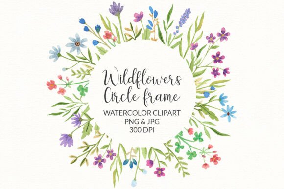 Download Floral Wreath, Circle Frame Wildflowers - Wild Collection
