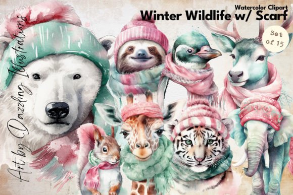 Download Watercolor Wildlife Winter Animals - Wild Collection