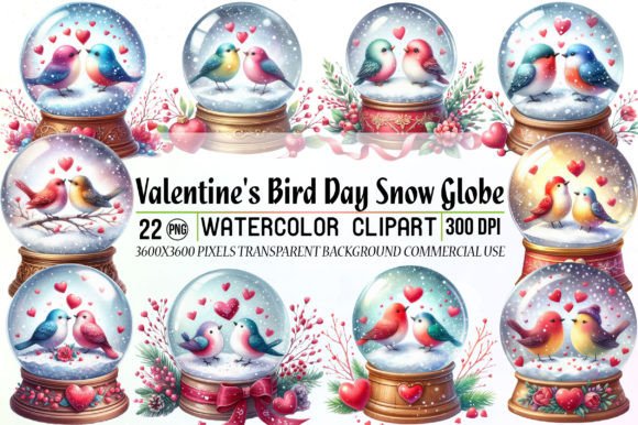 Download Valentine's Day Bird Snow Globe Clipart - Snow globe clipart Collection
