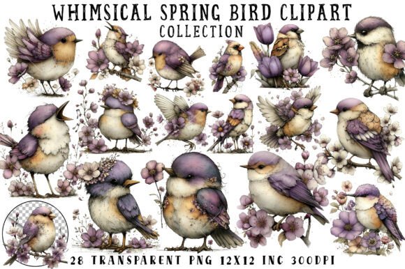 Download Whimsical Spring Bird Clipart - Bird clipart Collection