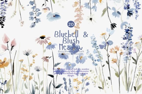 Download Bluebell Wildflower Watercolor Clipart - Wild Collection