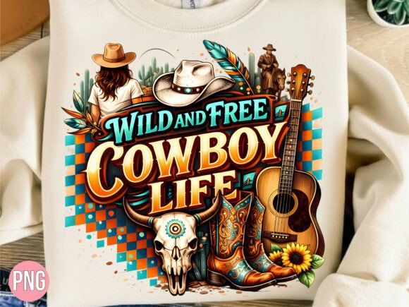Download Wild and Free Cowboy Life Guitar PNG - Wild Collection