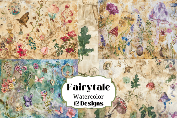 Download 12 Watercolor Fairy Tale Backgrounds - Watercolor fairy tale Collection