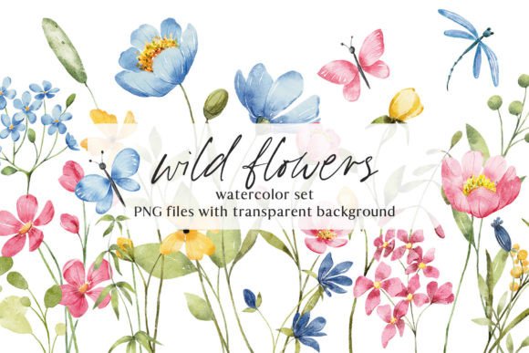 Download Wild Flowers, Watercolor Clipart, PNGю - Wild Collection