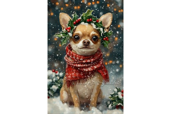 Download Christmas Chihuahua Dog Winter Art Print - Premium Bundle