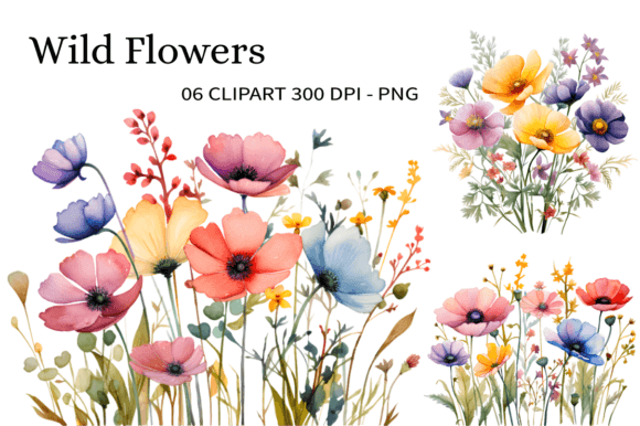 Download Wild Flowers Watercolor Clipart PNG - Wild Collection