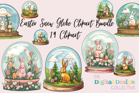 Download Easter Snow Globe Clipart Bundle - Snow globe clipart Collection